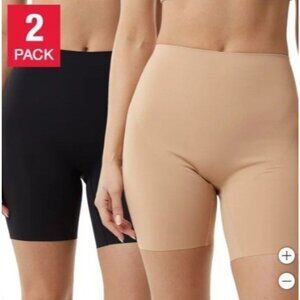 NEW Layer Zero Women's S Shapewear Nylon Shorts Black & Dark Beige G1382